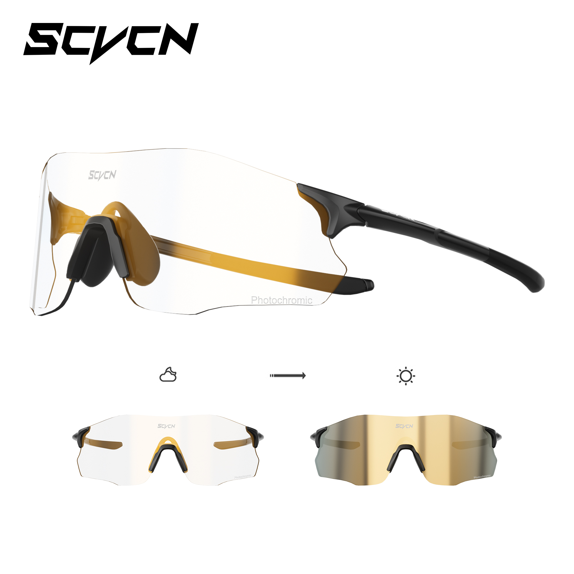 Mountain Biking A Sport - SCVCN Photochrome Randlose Sonnenbrille für Mann