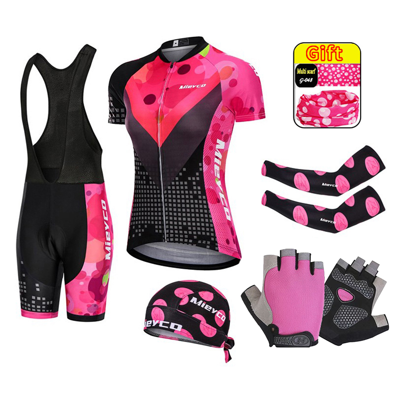 Mountain Biking Uniform - Mountainbike-Anzug für Damen, Fahrrad-Team-Outfit, MTB-Radtrikot-Kleidung, 3D-Gel-Pad-Set,