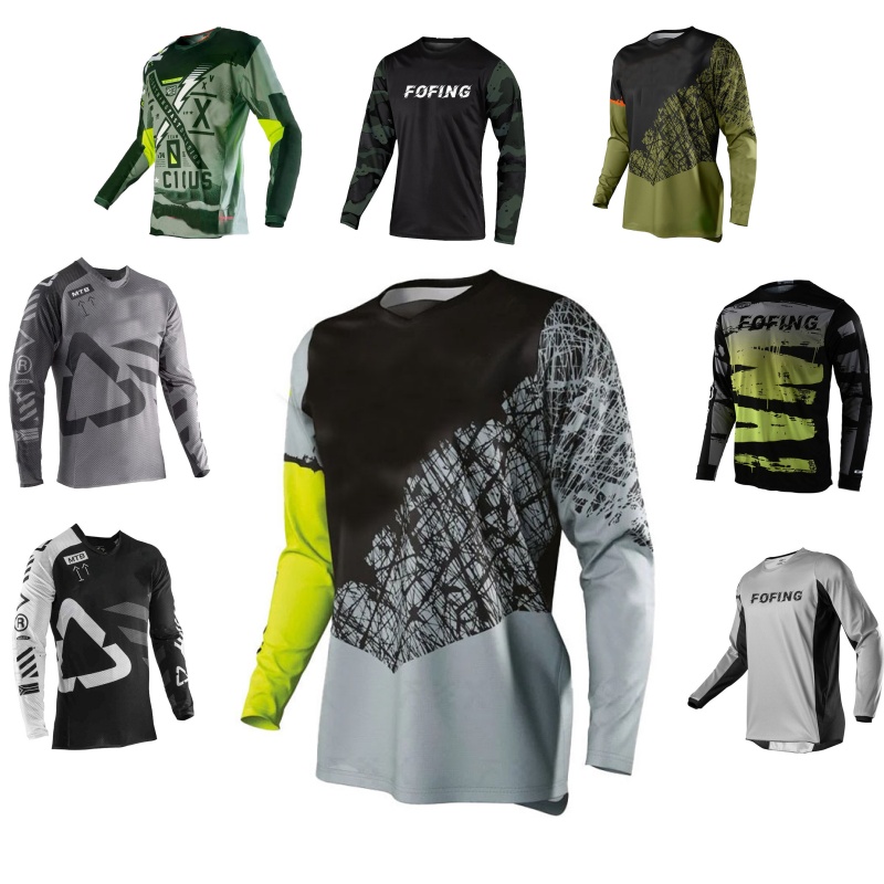 Mountain Biking Trails - MTB Downhill Bedrucktes Motocross-Trikot Langarm Offroad-Sport-Oberteil
