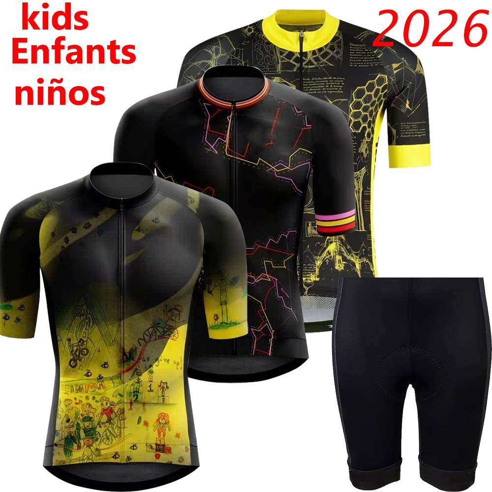 Mountain Biking Uniform - Kinder Frankreich-Tour 2026 Radsport-Trikot-Set Wout Van