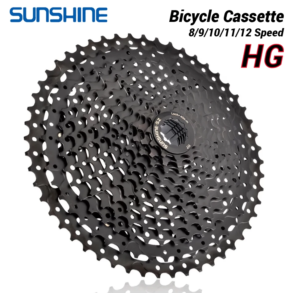 Cassette 11 Speed - SUNSHINE Fahrradkassette Schwarz Mountainbike Freilauf 8/9/10/11/12