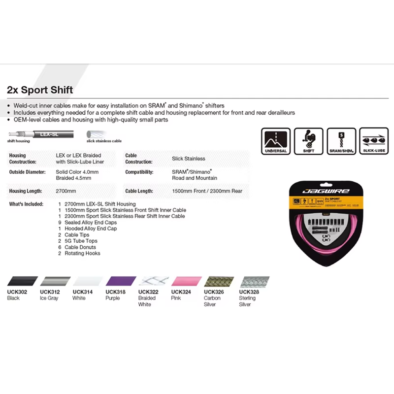 JAGWIRE 2x Sport Shift Kabel F – Mountain Biking A Sport Bewertung und Preis